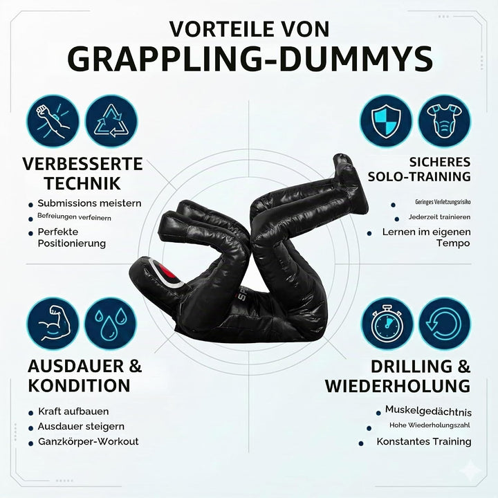 MMA Grappling Dummy 180 cm – Judo, Wrestling, BJJ, Selbstverteidigungstraining Dummy Vinylstoff Unge
