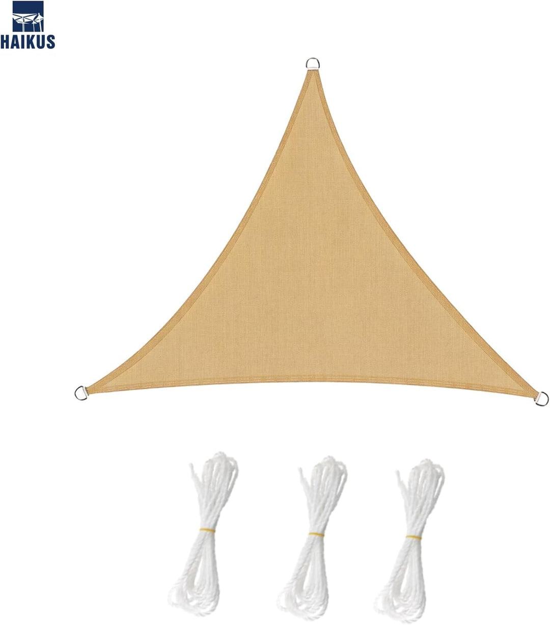 HAIKUS Sonnensegel Dreieckig 3x3x3m Premium HDPE UV Schutz Sonnenschutz Atmungsaktiv Wetterbeständig