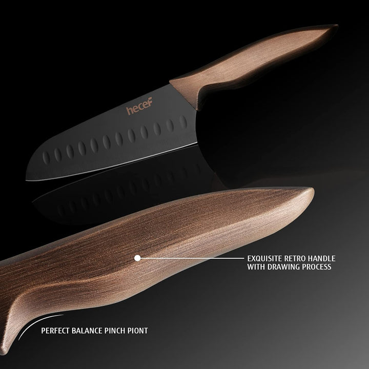 hecef Küchenmesser Set 5 Teilig, Professionelle Scharfe Kochmessersets, Messer-Set aus Edelstahl mit