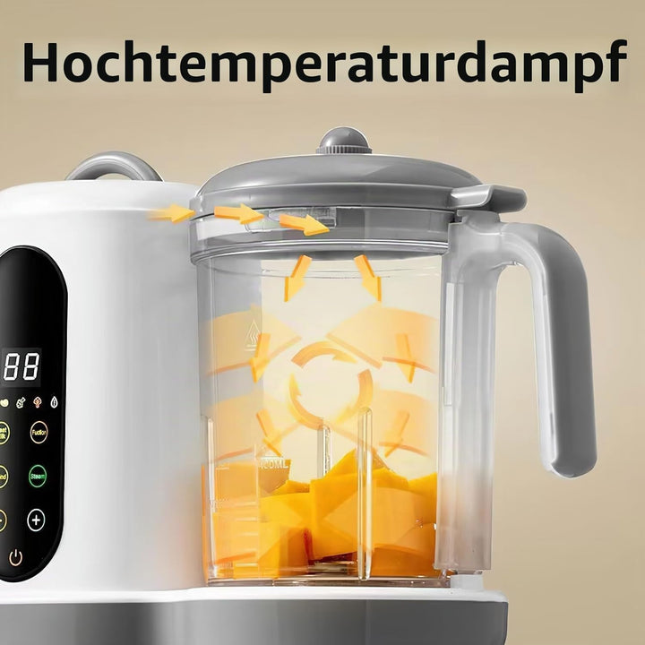 4-in-1 Babybrei Zubereiter &amp; Dampfgarer Mixer Baby, 400ml Baby Küchenmaschine mit Touchscreen, Autom