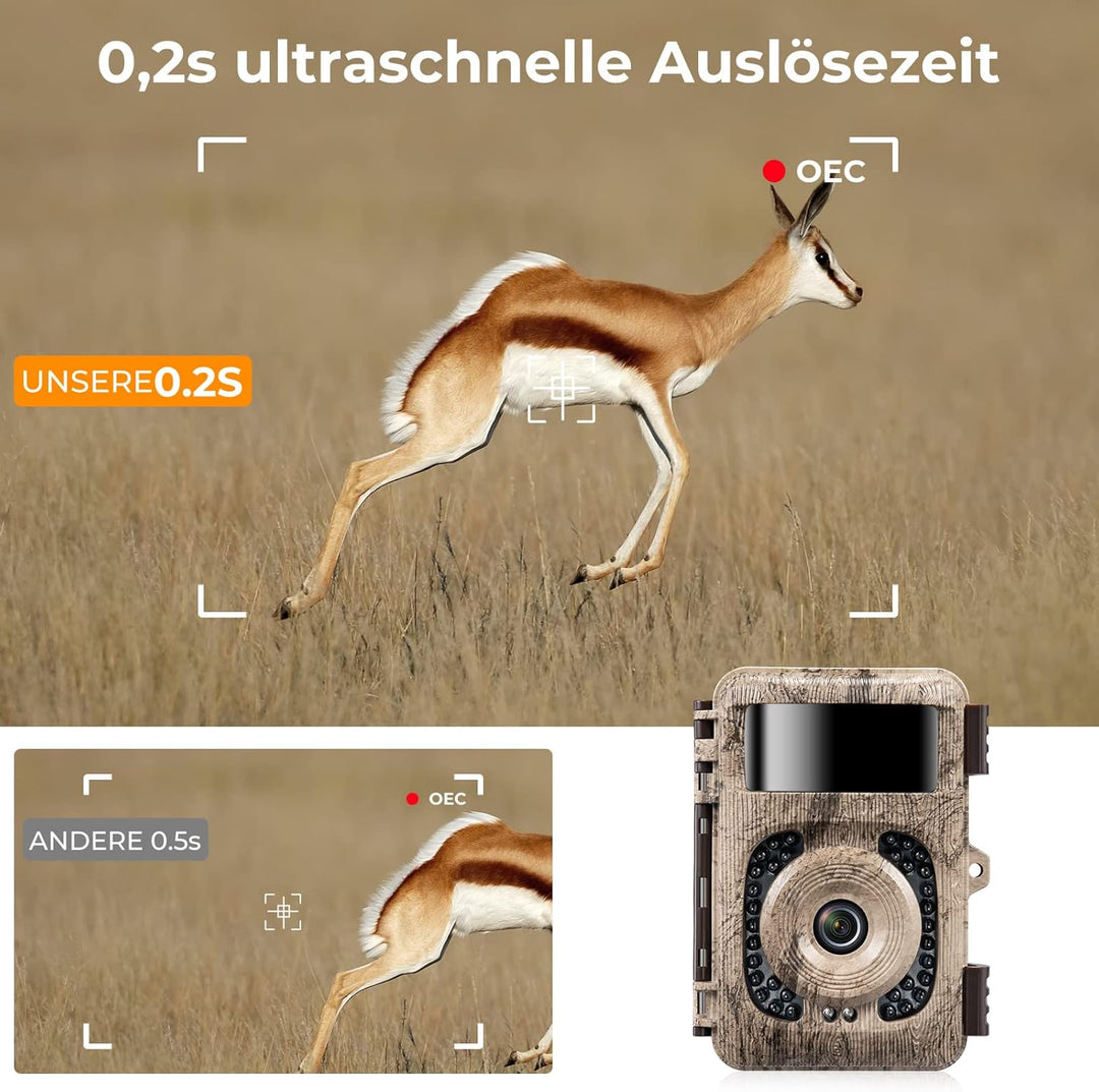 K&F Concept 48MP 4K WLAN Wildkamera handyübertragung, WiFi Wildkamera mit bewegungsmelder nachtsicht