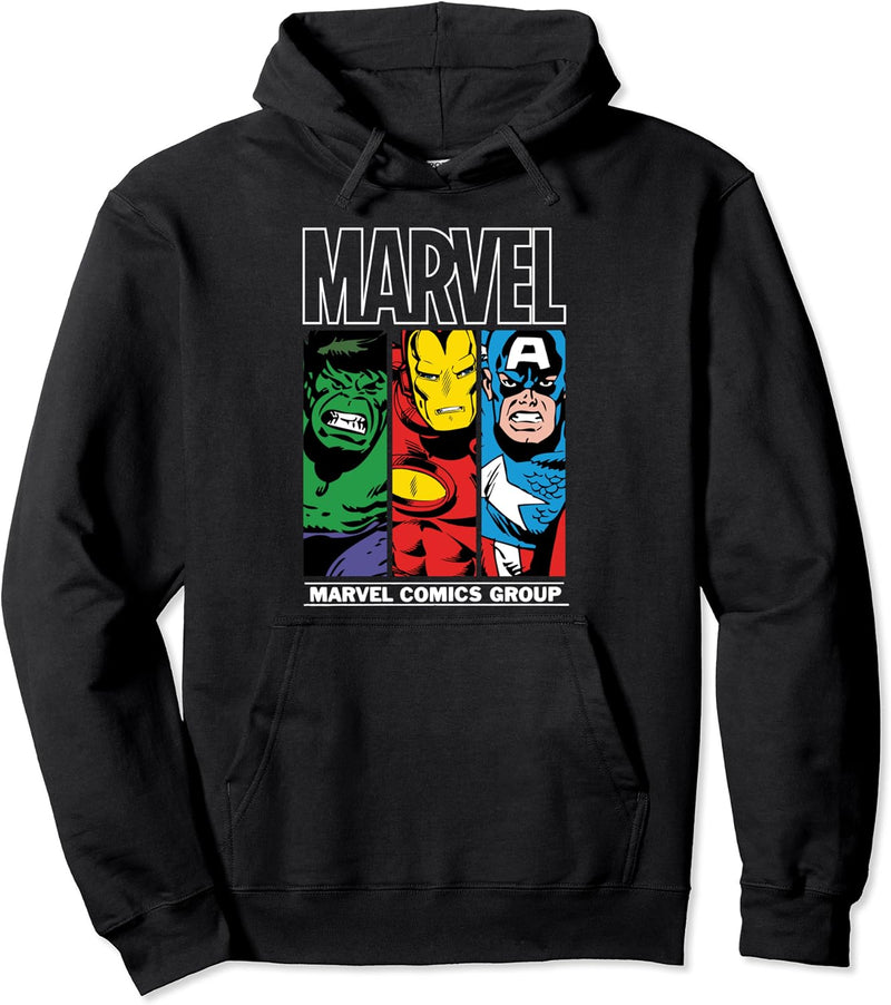 Marvel Heroes Hulk, Iron Man, Captain America Pullover Hoodie