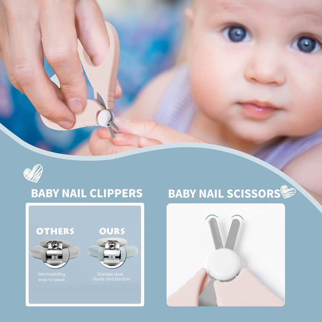 Baby Nail Clippers Set, Baby Nail Kit with Cute Case, Infant Manicure and Pedicure Health Grooming C