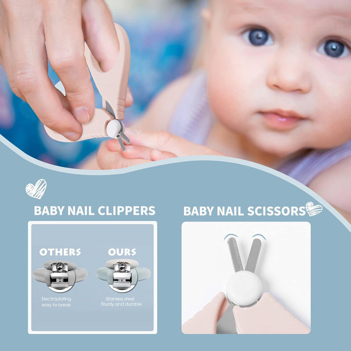 Baby Nail Clippers Set, Baby Nail Kit with Cute Case, Infant Manicure and Pedicure Health Grooming C