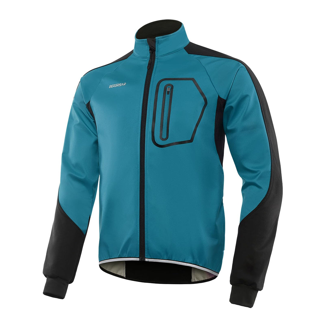 BERGRISAR Fahrradjacke Herren Winter – Thermo Fleece Wasserdicht Atmungsaktiv Winddicht Softshell Ra