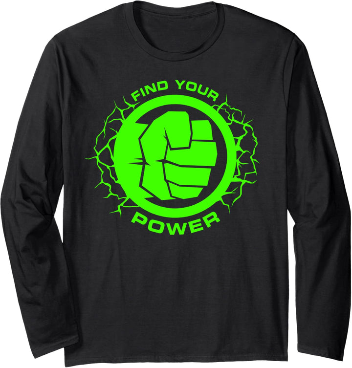 Marvel Hulk Find Your Power Simple Logo Langarmshirt