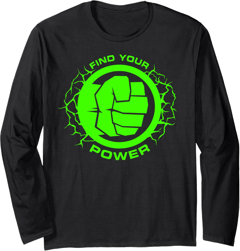 Marvel Hulk Find Your Power Simple Logo Langarmshirt