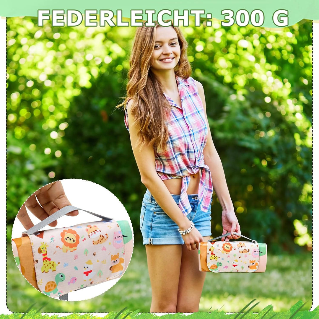 Picknickdecke Klein 150x210cm Wasserdichte Stranddecke Sandfrei Ultraleicht Tragbare Strandmatte für