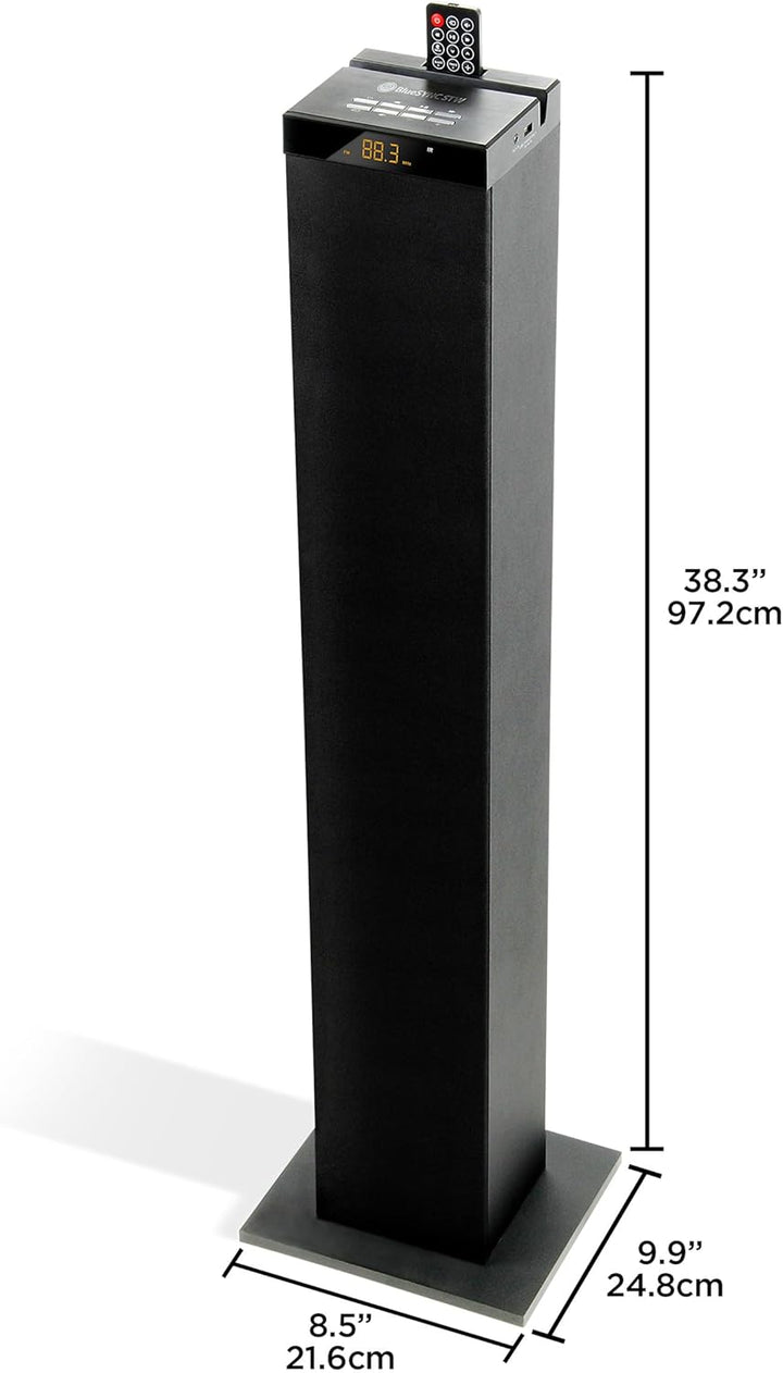 GOgroove Bluetooth Turm Lautsprecher mit integriertem Subwoofer - Standlautsprecher mit Bass und Dua