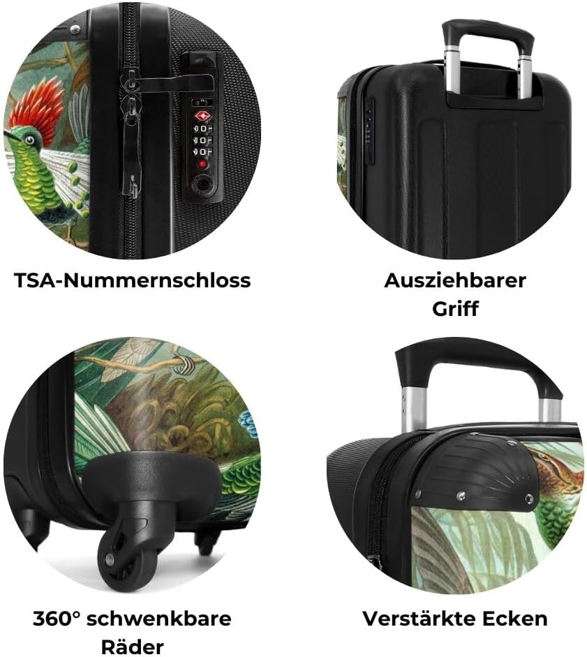 NoBoringSuitcases.com® Koffer Handgepäck Trolley Rollkoffer Kleine Reisekoffer mit 4 Rollen - Kunst