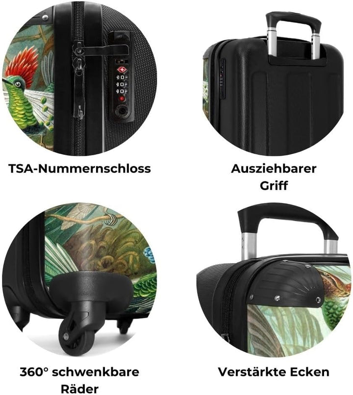 NoBoringSuitcases.com® Koffer Handgepäck Trolley Rollkoffer Kleine Reisekoffer mit 4 Rollen - Kunst