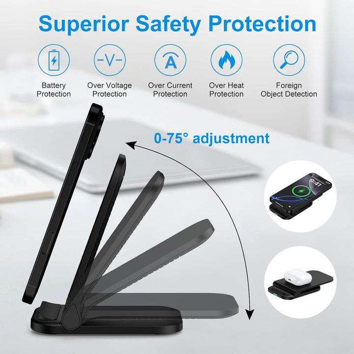 Faltbarer Google Pixel Wireless Charger Stand, 15 W Schnelles Kabelloses Ladegerät, Induktive Ladest