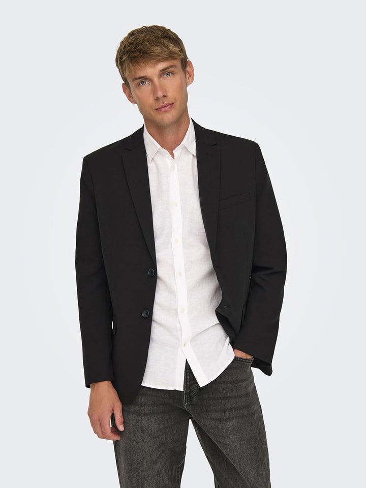 ONLY & SONS Male Blazer Slim Fit Reverskragen Blazer 54 Schwarz, 54 Schwarz