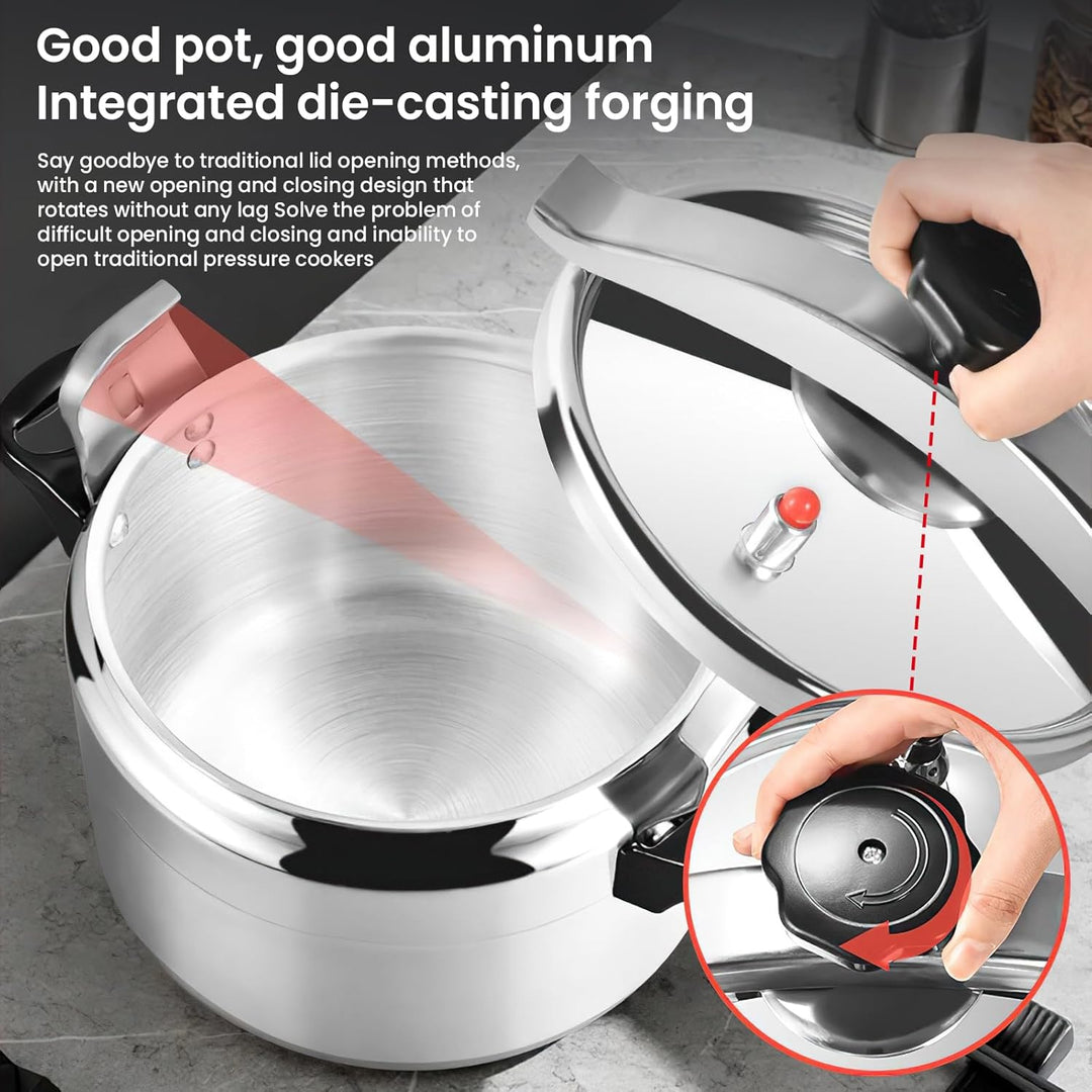 Schnellkochtöpfe, 3 l/7 l, professionelle Aluminium-Schnellkochtöpfe, sicheres Verriegelungsdeckelsy