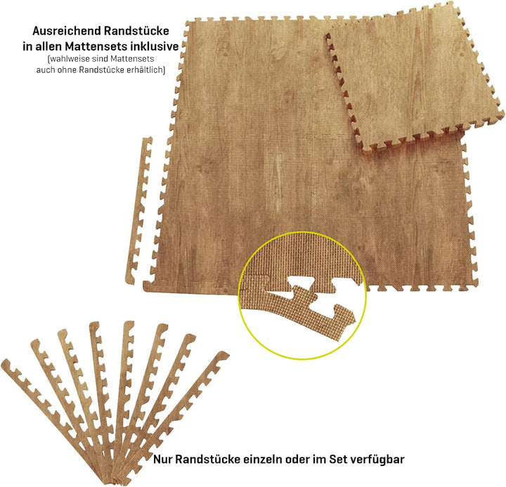 Sporttrend 24® 12 Schutzmatten + 24 Randstücke Set Farbwahl 60x60x1cm | 4,32qm | Bodenschutzmatte Sp