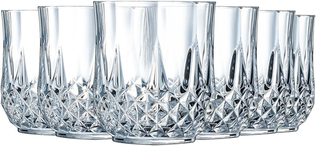 Cristal d'Arques Paris Longchamp Longfeld-Kollektion 6 Gläser niedrig, 32 cl in Kwarx, Glänzend, in