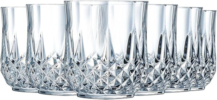 Cristal d'Arques Paris Longchamp Longfeld-Kollektion 6 Gläser niedrig, 32 cl in Kwarx, Glänzend, in