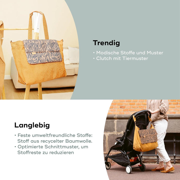 Babymoov Wickeltasche Tote Bag Zebra, Wickeltasche, Kapazität von 35l, zahlreiche Staumöglichkeiten,