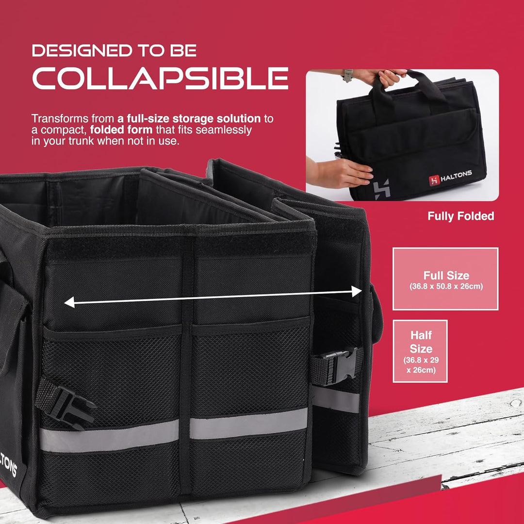 Faltbarer Kofferraum-Organizer Gross, strapazierfähiges 600D Oxford & 210D Polyester, tragbare Koffe