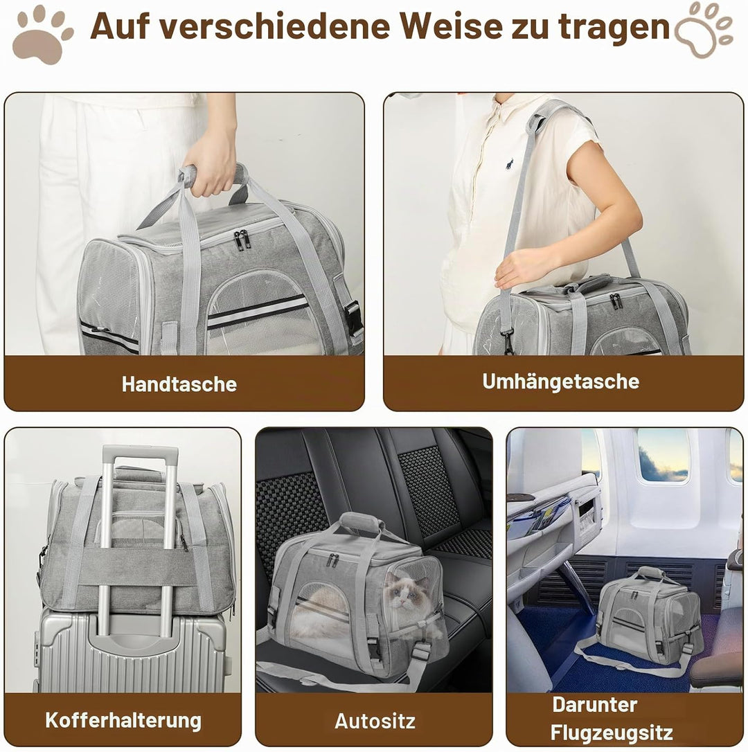 Romon Transportbox Katze Katzentransportbox, Katzentransporttasche Haustiertragetasche Katzentrageta