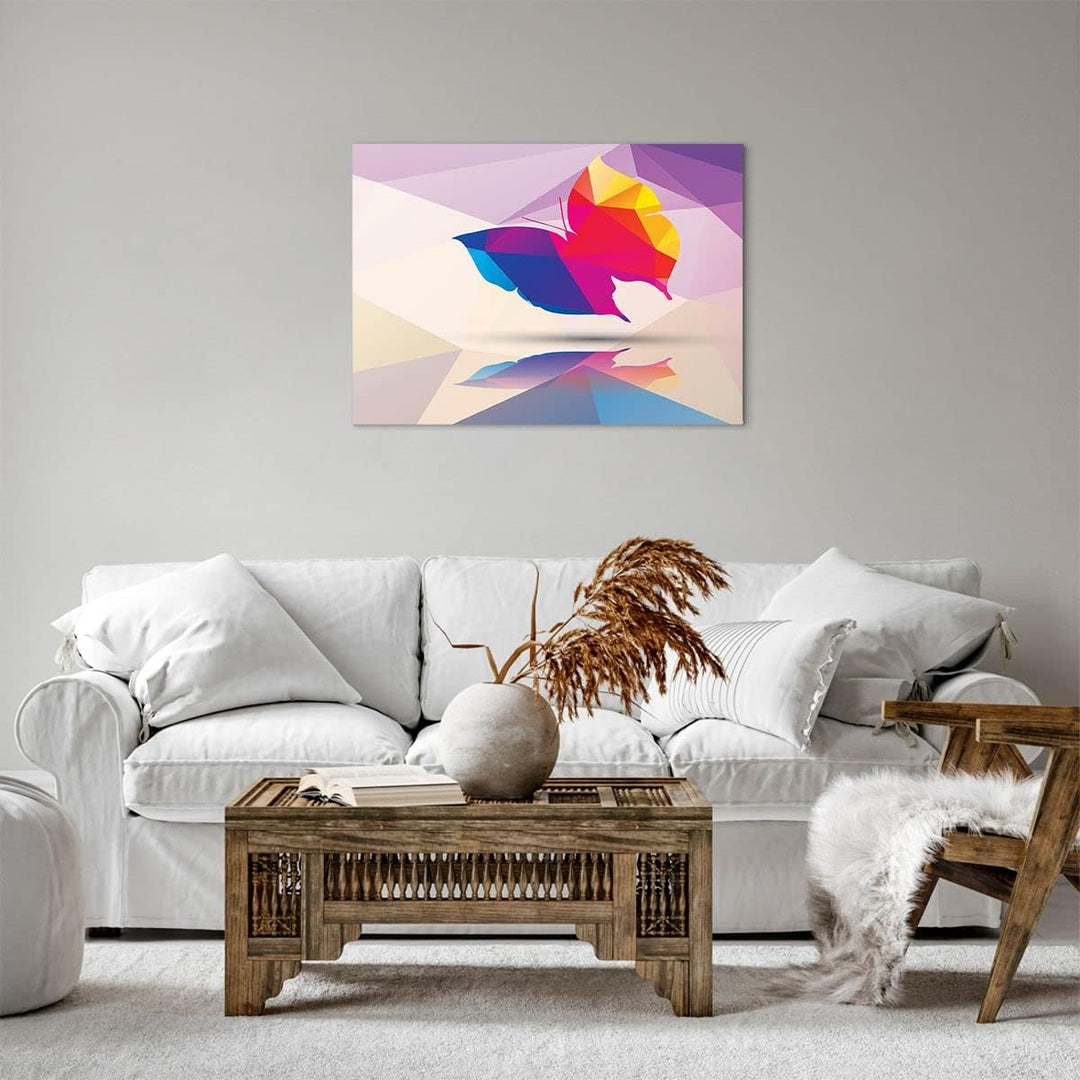 Bilder auf Leinwand Schmetterling Illustration Grafik Leinwandbild 70x50cm Wandbilder Dekoration Woh