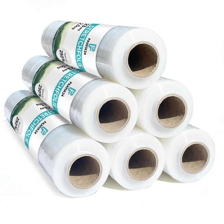 6 Rollen Stretchfolie Transparent 23my 2,5kg 500mm Handstretchfolie Stretchfolienrolle Palettenfolie