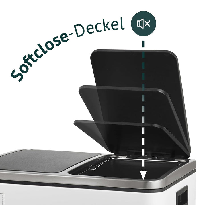 SVITA TM2X15 Treteimer 30 Liter Abfalleimer Mülleimer Design Mülltrennung Papierkorb Küchen-Ordnung