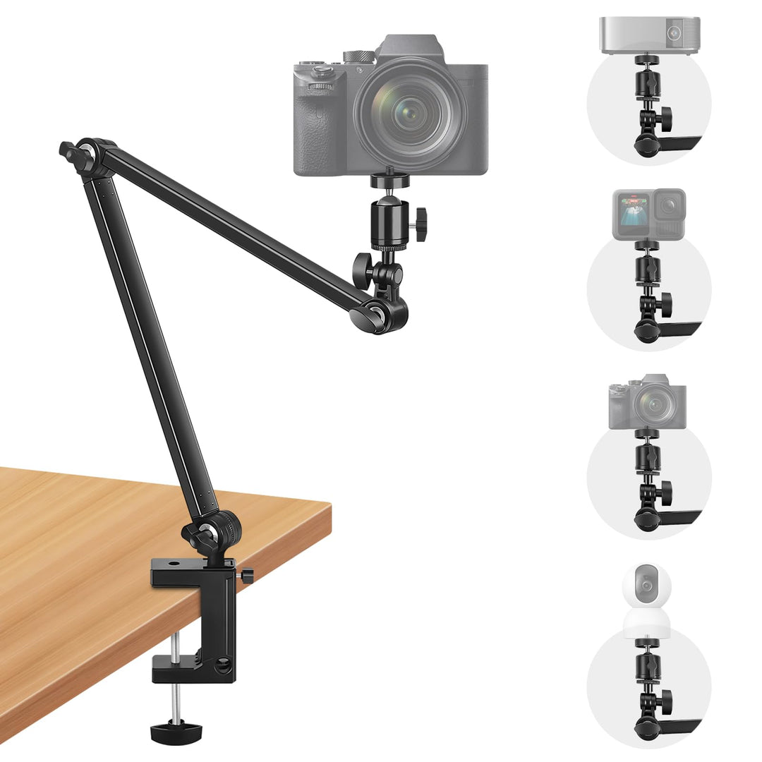 Webcam Halterung, Tischstativ Kamera mit 1/4 Zoll Gewinde, Kamera Arm für Logitech C922 C930, GoPro