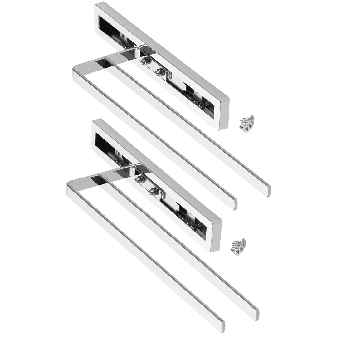 2 Stück SO-TECH® Handtuchauszug Elegance Chrom 2-armig 325 mm eingeschoben, 470 mm ausgezogen Handtu
