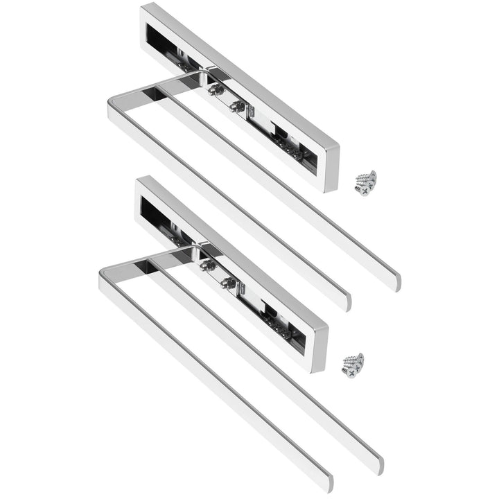 2 Stück SO-TECH® Handtuchauszug Elegance Chrom 2-armig 325 mm eingeschoben, 470 mm ausgezogen Handtu
