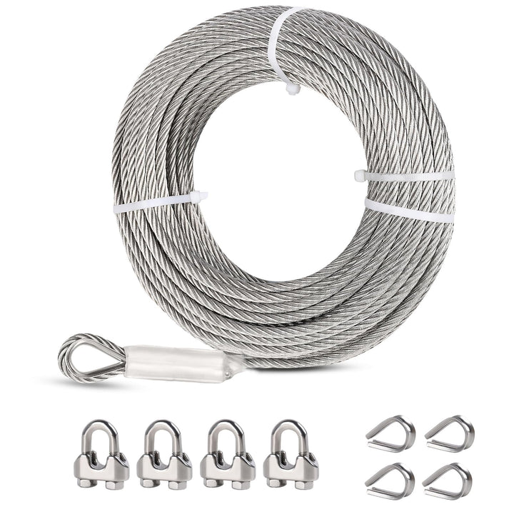 hannger Drahtseil 6mm 30M Edelstahl Seil Set, 7x19 Litzenkern Stahlseil mit Ösen, Flugzeugkabel mit
