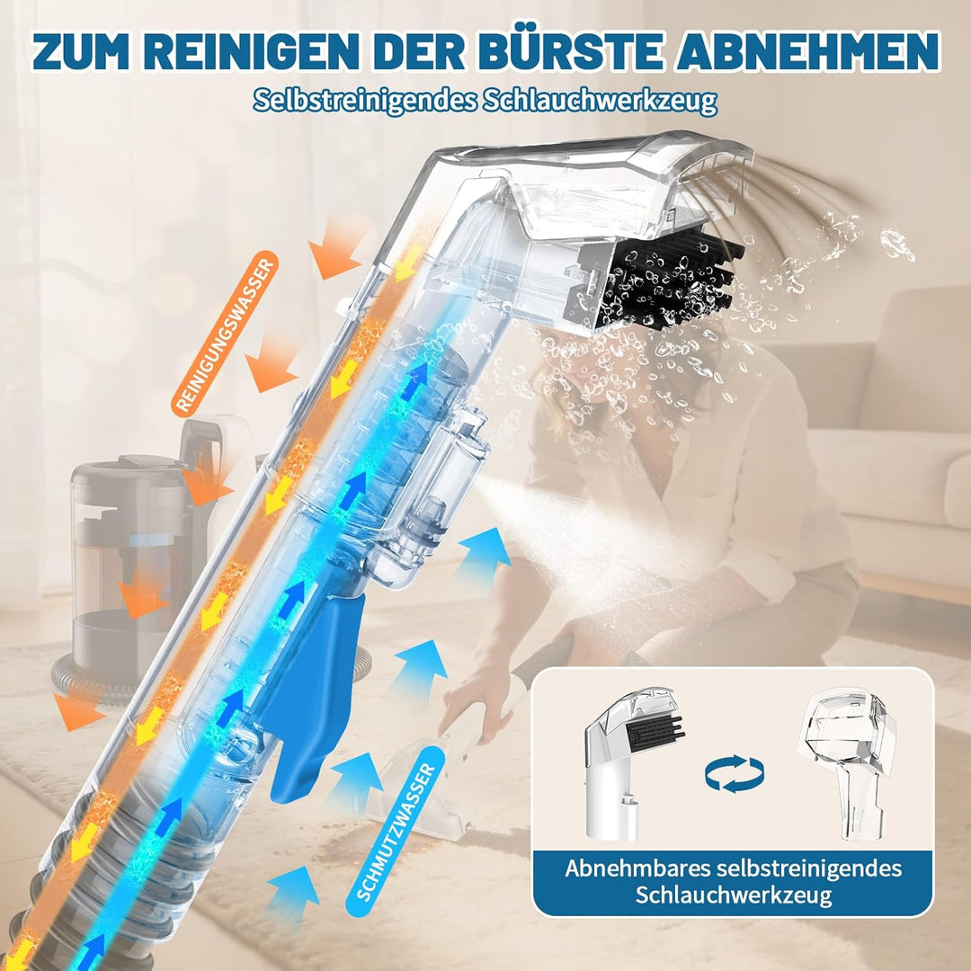 Polsterreiniger Gerät Nasssauger Waschsauger 600W 17kPa Teppichreiniger Wischsauger Polstermöbel Car