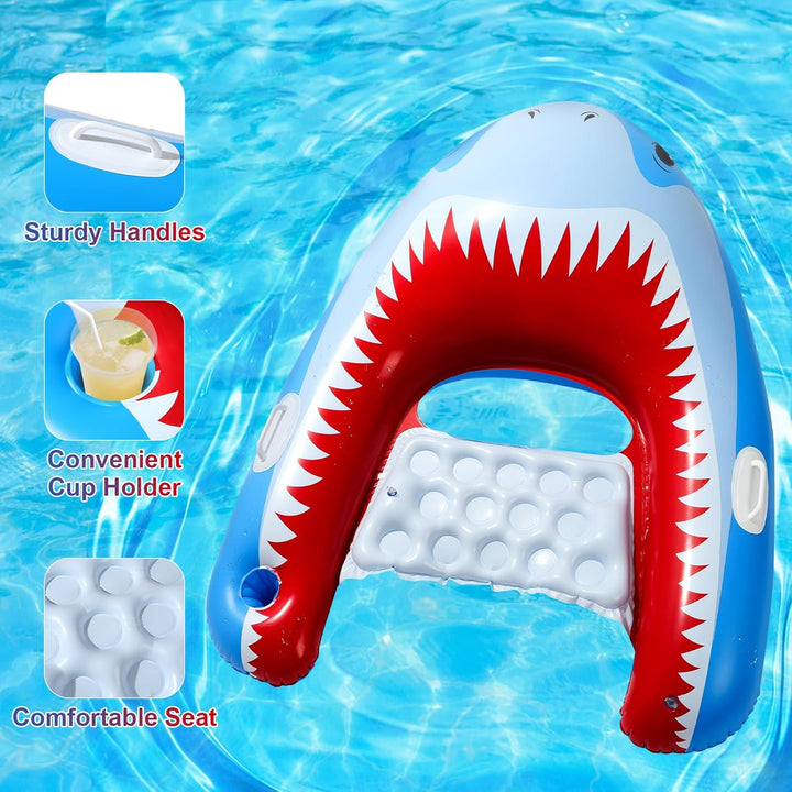 HeySplash Aufblasbares Pool Luftmatratze mit Tassenhalter, Pool Aufblasbares Bett in Meerjungfrau Sc
