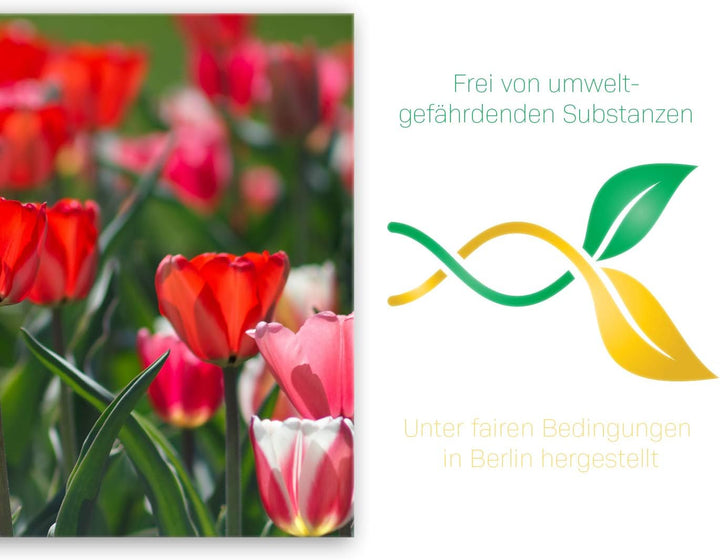 ge Bildet Bild auf Leinwand | Tulpen in 70x50 cm als Wandbild | Wand-deko Dekoration Wohnung modern