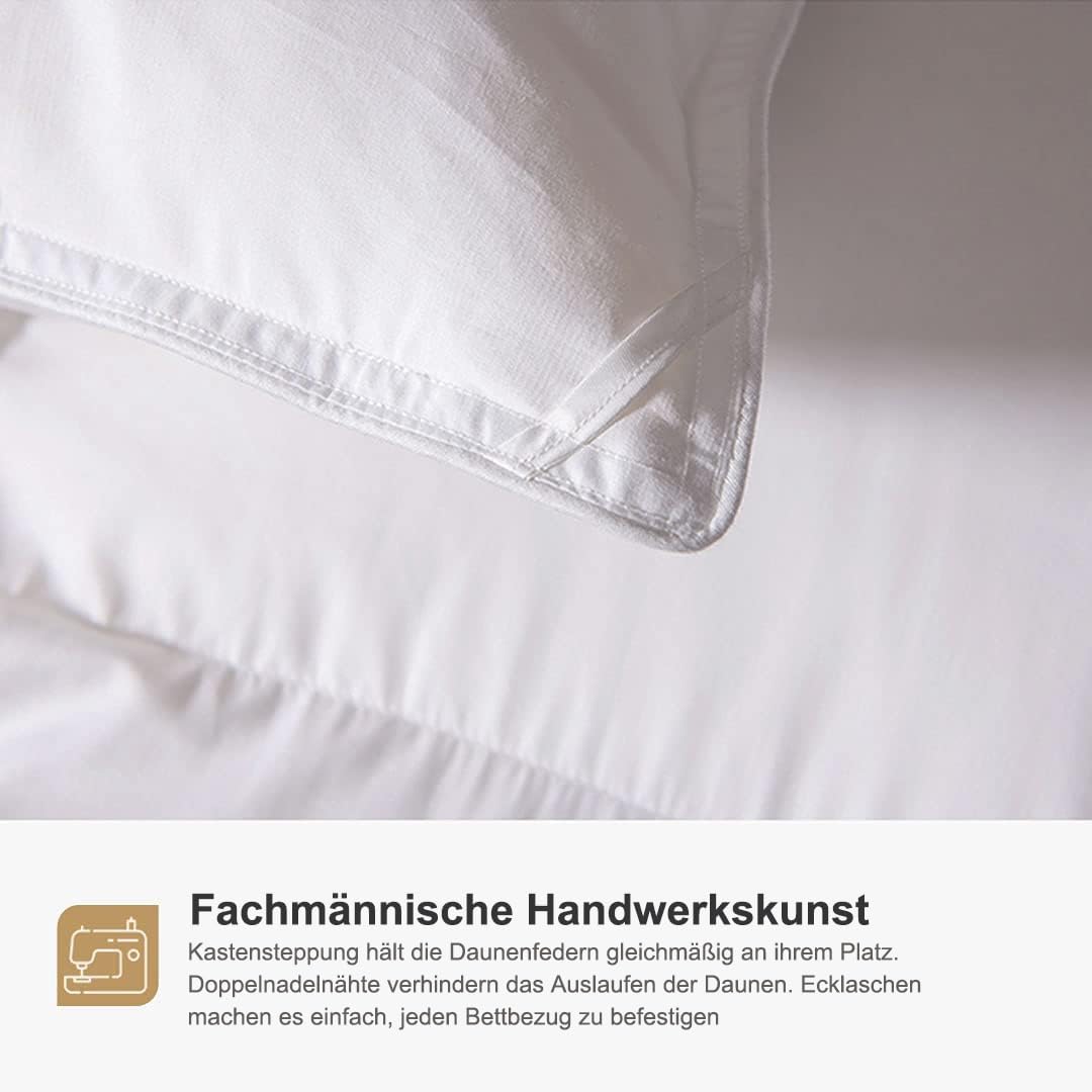 DWR Daunendecke 135 x 200 cm Winter Warme Bettdecke 135 x 200 cm, 100% Bio-Baumwolle, Winterdecke au