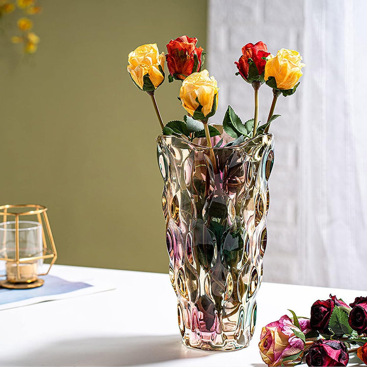Hey_you Glas Blumenvase,Moderne minimalistische Vase Nordic Glass Floral Handmade Flower Arrangement