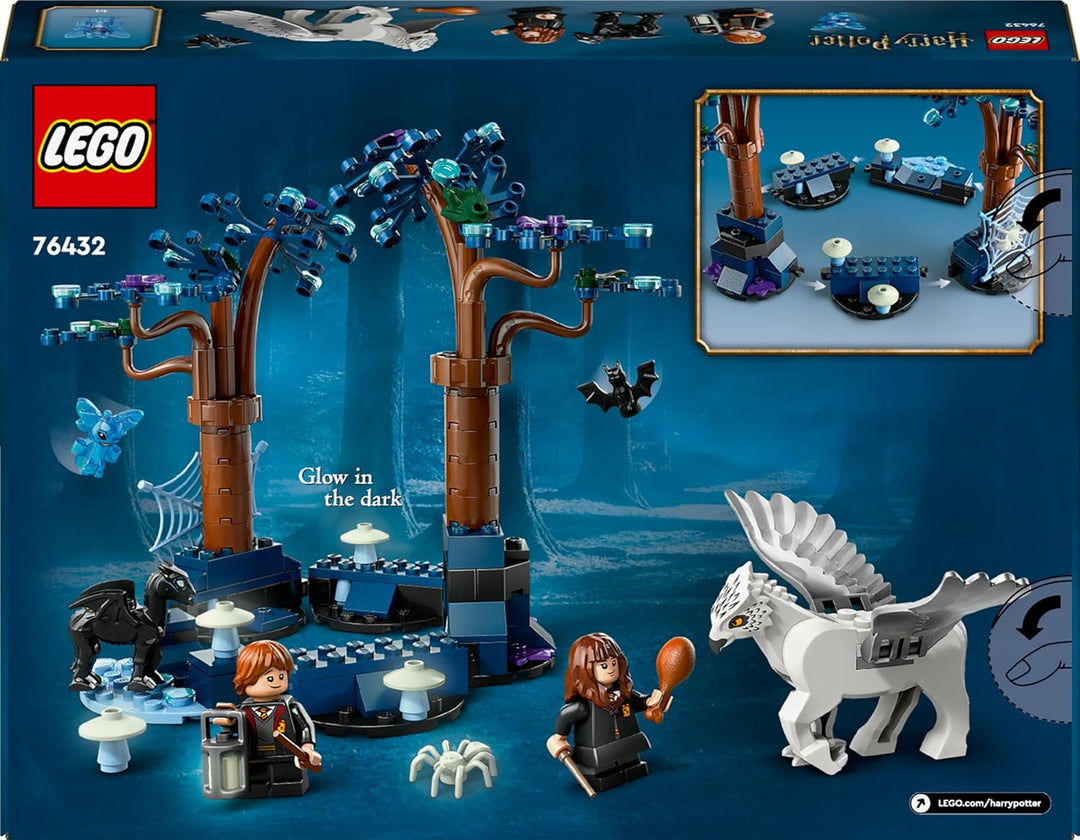LEGO Harry Potter Der verbotene Wald: Magische Wesen Spielzeug mit Hermine und Ron-Figuren, Plus Fan