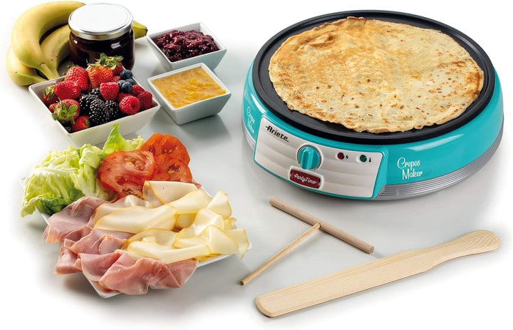 ARIETE 202/01 Partytime crepe maker 1000 W Turquoise Hellblau, Hellblau