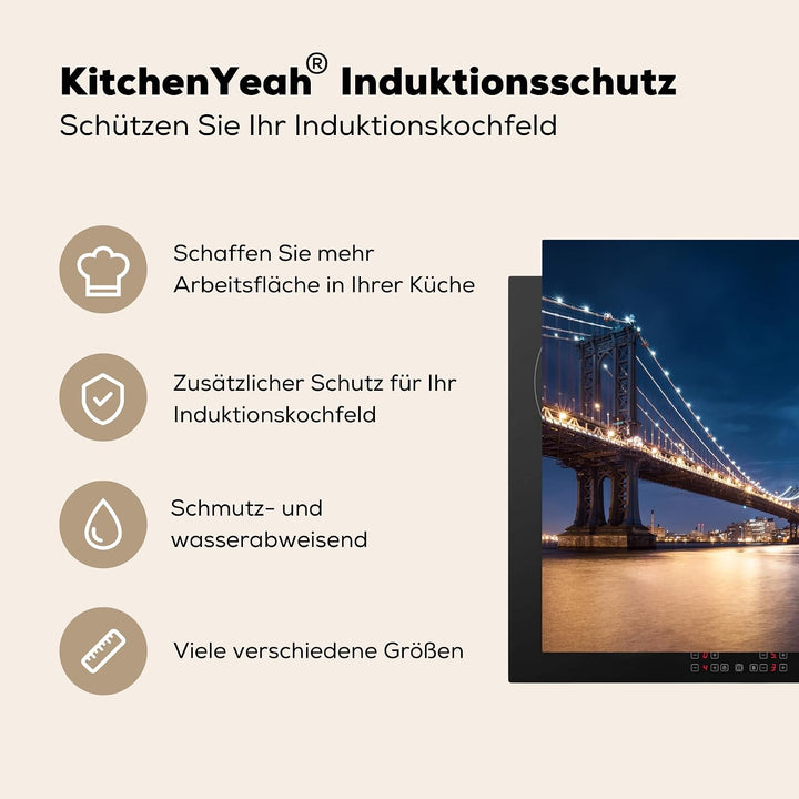 KitchenYeah© Herdabdeckplatte Einteilig Küche Herdabdeckung Induktionsfeld Ceranfeld Herdabdeckplatt