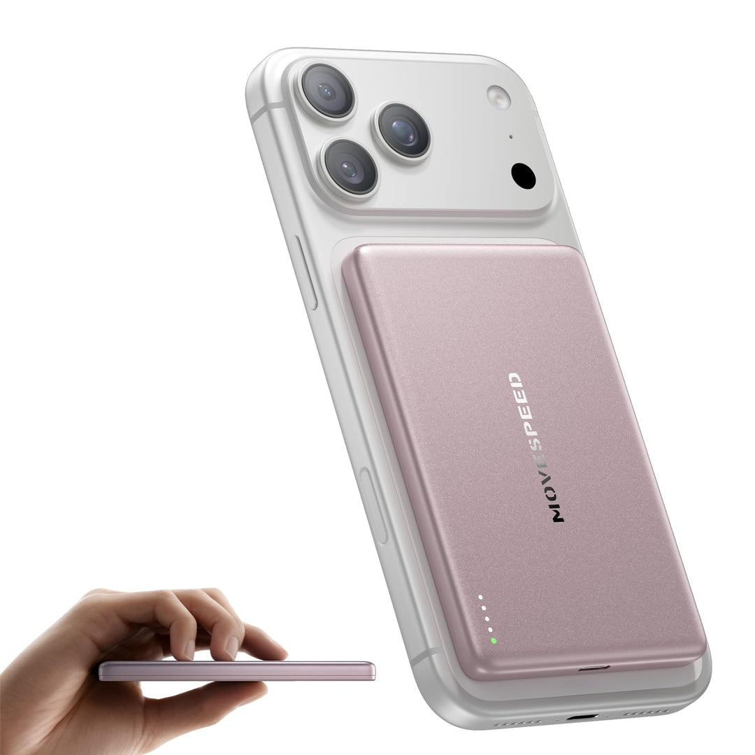MOVE SPEED Magsafe Power Bank Magsafe Powerbank Slim 5000mAh Magnetische Power Bank USB C 18W Wirele
