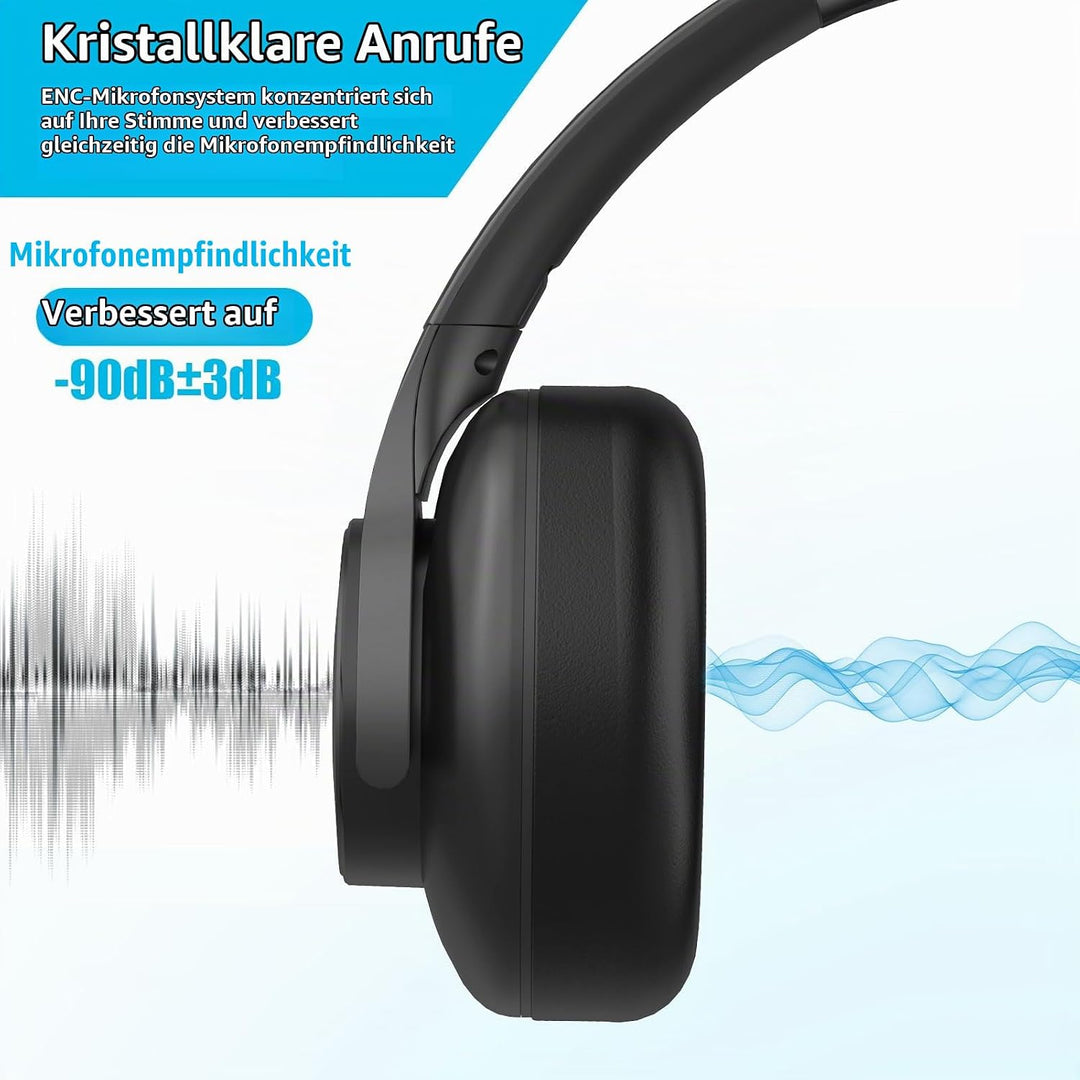 elzle Bluetooth Kopfhörer Over Ear, 82 Stunden Spielzeit, Bluetooth 5.4 Vorsicht Klappbare kopfhörer