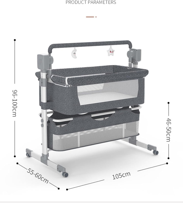 Beistellbett Baby, Convertible Grosser Raum Babybett für Co-Sleeping, Beistellbett Baby Boxspringbet