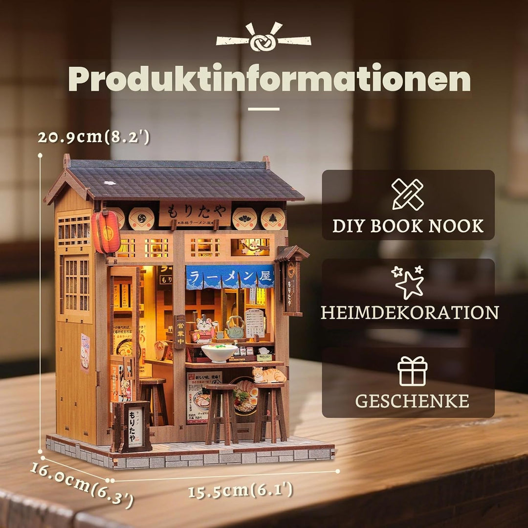 Fsolis Book Nook Japan, Booknook Puppenhaus Modell für Jugendliche ab 14 Jahren - Dekoratives Bücher