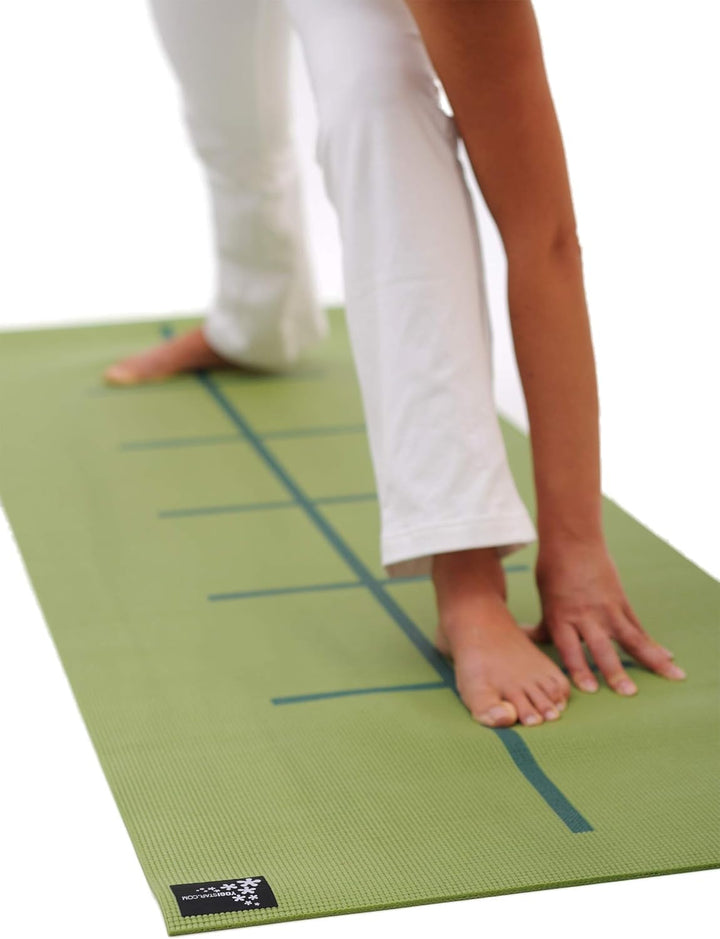 Yogistar Yogamatte Plus Alignment - rutschfest - 3 Farben Kiwi