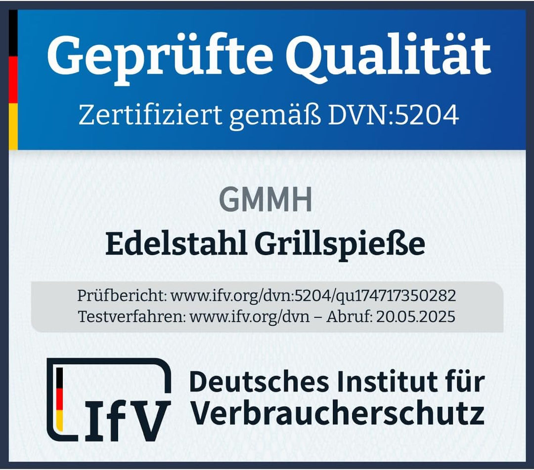 Profi BBQ Edelstahl Grillspiesse, Extra Breit: 1 cm und Extra Stark 2 mm Dicke (10 St, 50cm) Fleisch