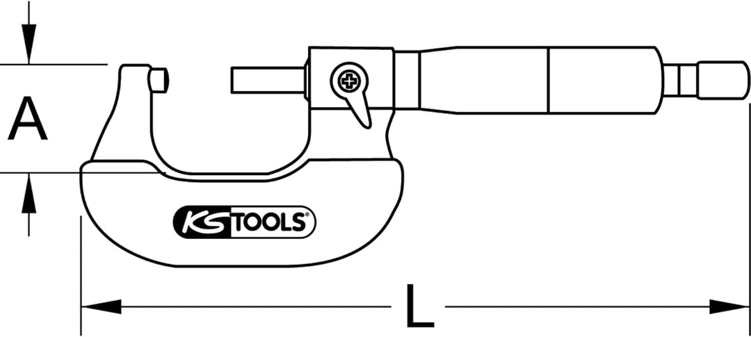 KS Tools 300.0555 Bügelmessschraube, 0-25mm 0-25 mm, 0-25 mm