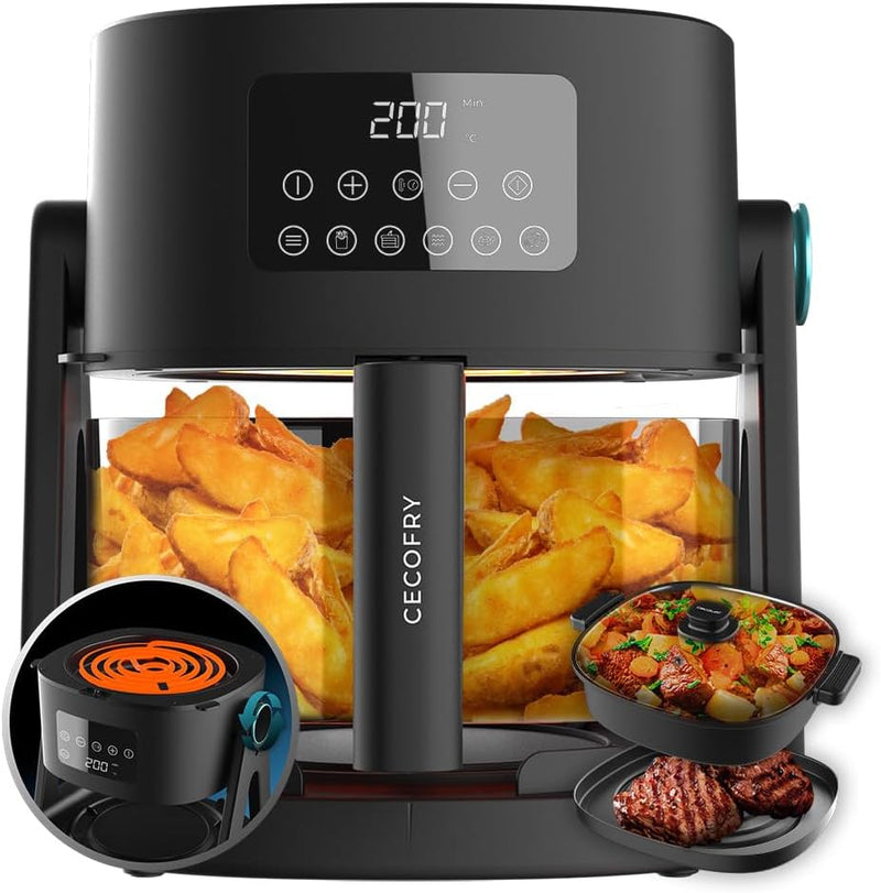 Cecotec Heissluftfritteuse ohne Öl, 4,5 L Air Fryer Cecofry Flip&Grill 4500. 1500 W, 3 in 1: Fritteu