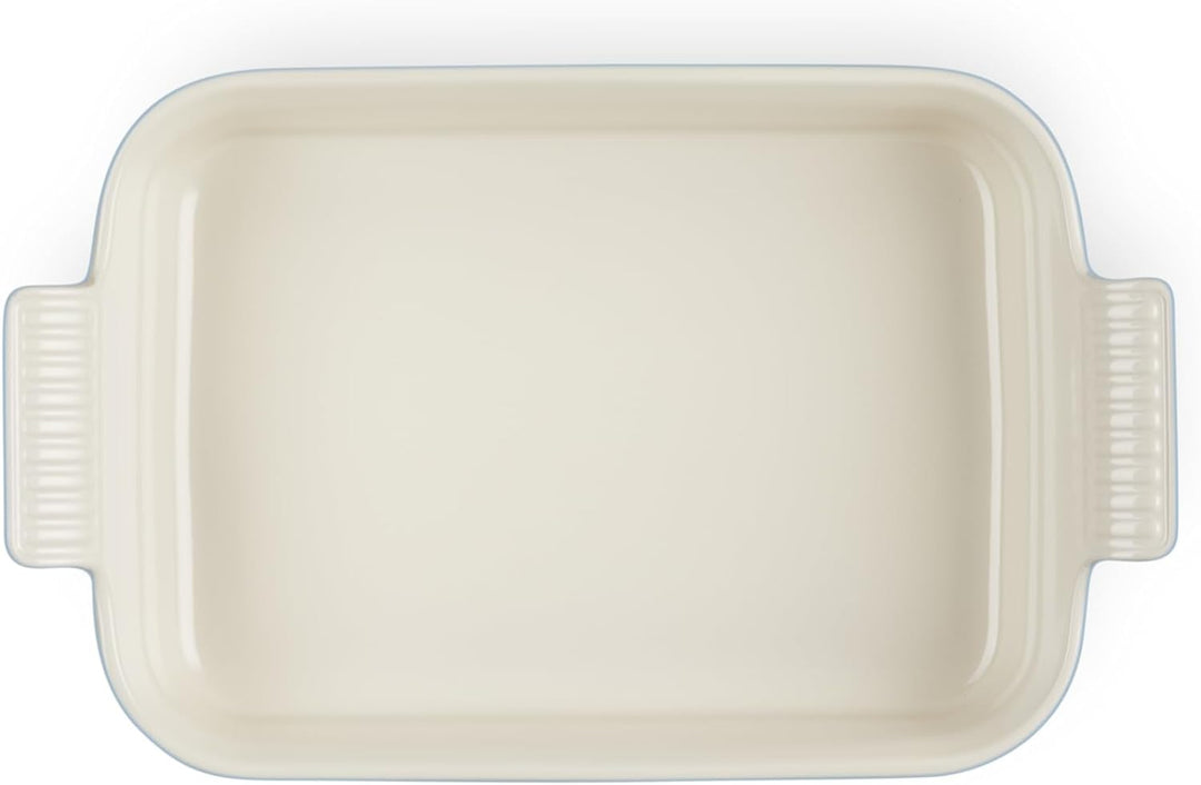 Le Creuset Rechteckige Auflaufform Tradition aus Steinzeug, 26 cm, 2.4 Liter, Chambray, 711022643400