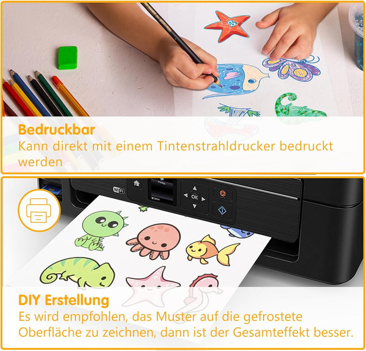 Sweelov 25 Stück Schrumpffolien Bedruckbar - A4 Transparent schrumpffolienplatten - Matt Schrumpfend