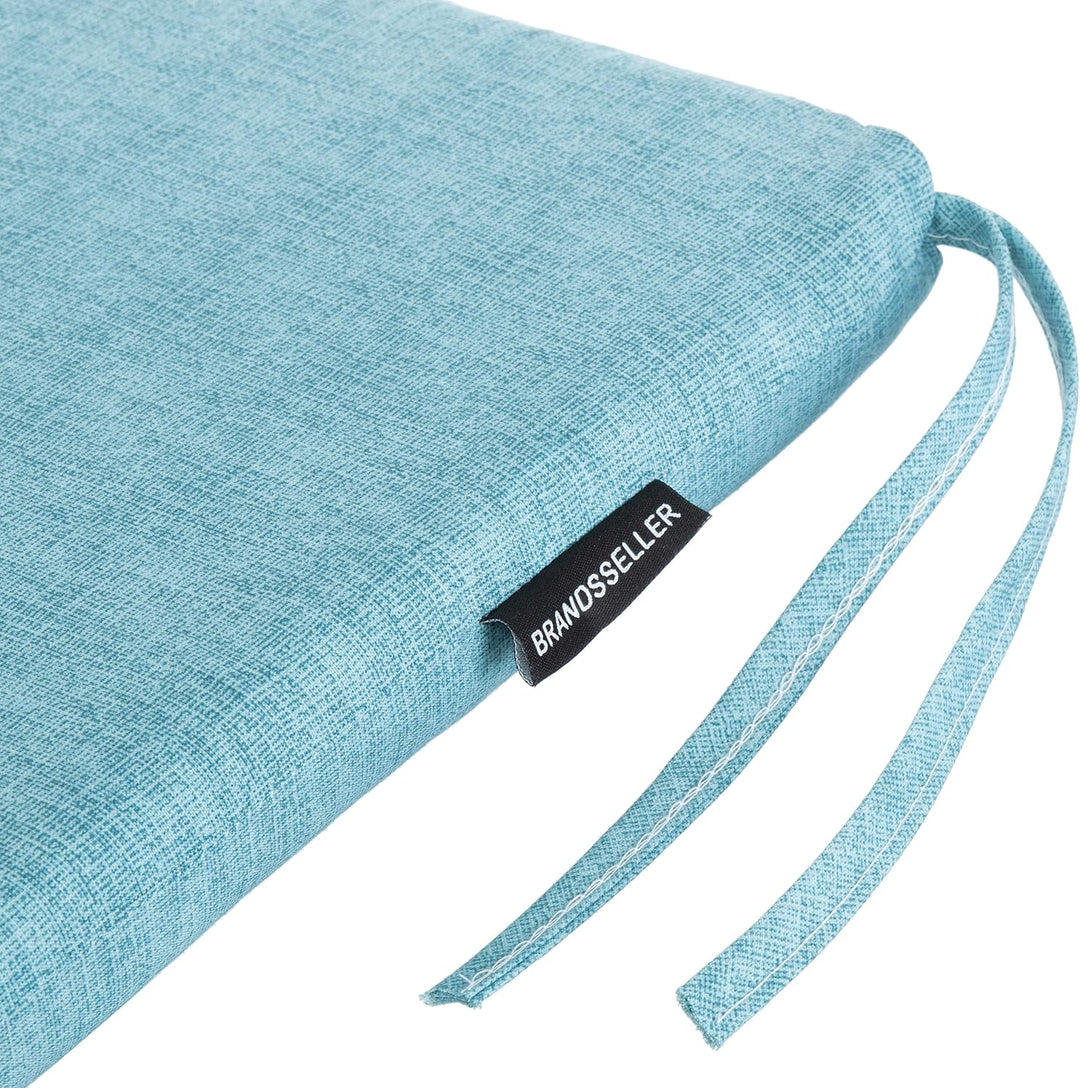 Brandsseller 6er Set Sitzkissen 40x40 cm in Leinenoptik – Bequeme Stuhlauflagen mit Bindebändern & a